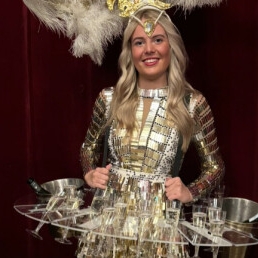 Animatie Gouda  (NL) Golden act champagne dress | Themadames