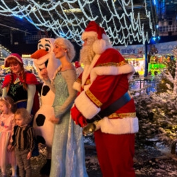 Kerstfiguren en kerstelfjes schminksters