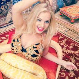 Belly dancer with snake Act