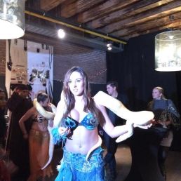 Belly dancer with snake Act
