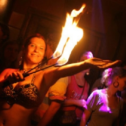 Belly dancer Laura with fire
