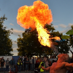 Fire breathing show