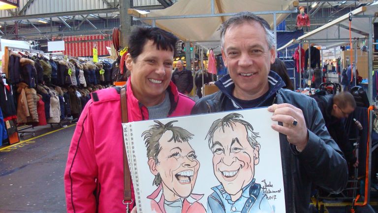 Realistisch en karikaturistisch tekenaar