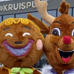 Kerst Mascottes Gingerbread en Rudolph