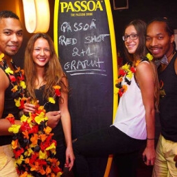 Tropical Hosts, handing out garlands