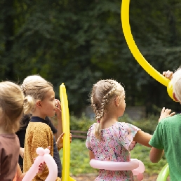 Children's show, balloon figures and soap bubbles