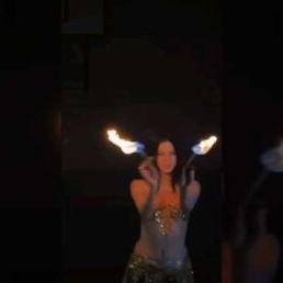 Belly dancer with fire