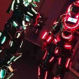 Blu Stilt Walkers Led Robot act