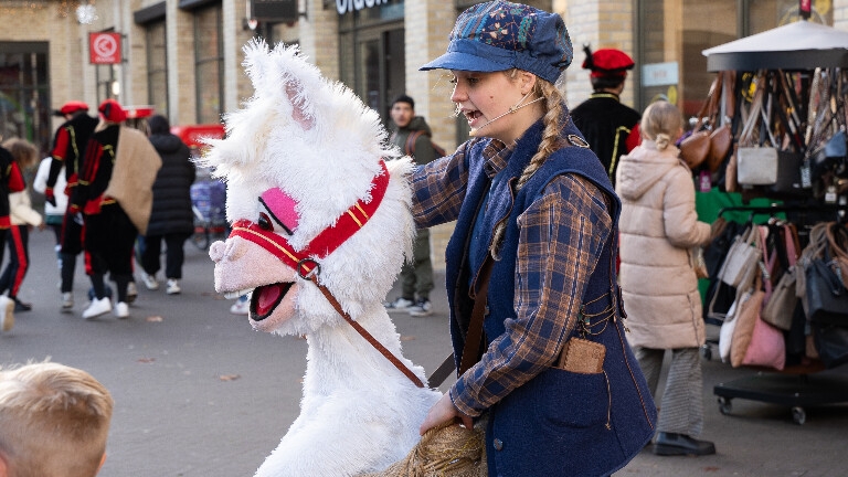 Paard van Sinterklaas in winkelcentrum