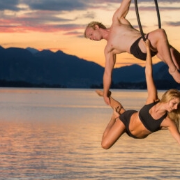 Aerial hoop duo