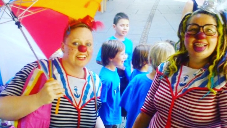Children's party with clowns