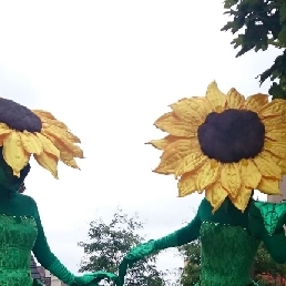 Dancing Sunflowers on stilts