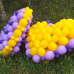 Wandering 'costume' of balloons