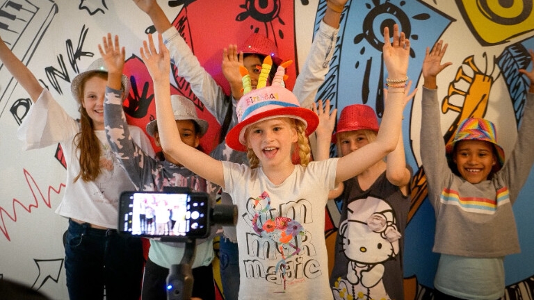 Children's party music studio & music video