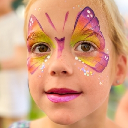 Colorful face paint with Drops & Dots