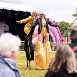 Disco Duo on Stilts