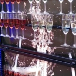 Champagne wall with LED lighting