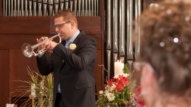 Wedding trumpeter Willem-Jan