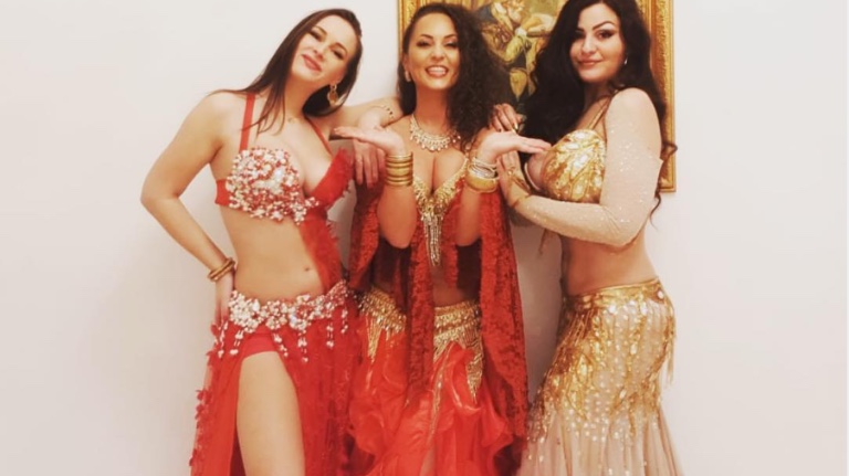 Belly dance group performance