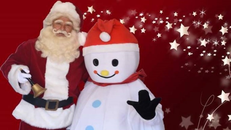 Santa Claus And Meltie The Snowman