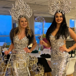 Animatie Beesd  (NL) Champagne jurk - silver queen