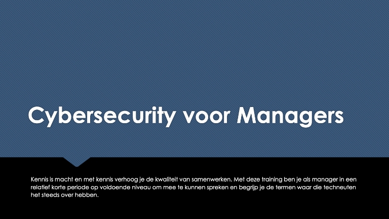 Cybersecurity voor Managers